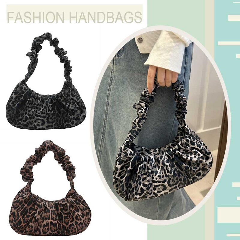 Geantă de umăr din piele PU pentru femei Geantă la subrat cu imprimeu leopard Poșetă la modă poșetă Geantă hobo pentru cumpărături de călătorie
