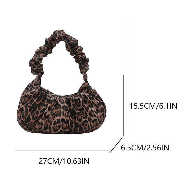 Geantă de umăr din piele PU pentru femei Geantă la subrat cu imprimeu leopard Poșetă la modă poșetă Geantă hobo pentru cumpărături de călătorie