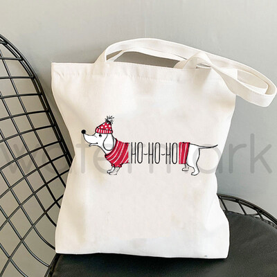 Cadou de Crăciun Fericit Harajuku Kawaii Print Femei Shopper Geantă Shopper alb Femei Shopper Genți de umăr Geantă Tote, Drop Ship