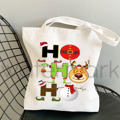 Cadou de Crăciun Fericit Harajuku Kawaii Print Femei Shopper Geantă Shopper alb Femei Shopper Genți de umăr Geantă Tote, Drop Ship