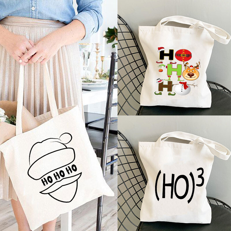 Cadou de Crăciun Fericit Harajuku Kawaii Print Femei Shopper Geantă Shopper alb Femei Shopper Genți de umăr Geantă Tote, Drop Ship