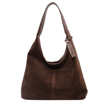 Γυναικεία Suede Hobo Τσάντα Slouchy Shoulder Bag Magnetic Close Retro Τσάντα μεγάλης χωρητικότητας για ταξίδια εργασίας