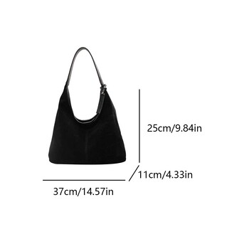 Γυναικεία Suede Hobo Τσάντα Slouchy Shoulder Bag Magnetic Close Retro Τσάντα μεγάλης χωρητικότητας για ταξίδια εργασίας