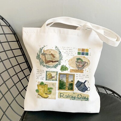 Torbe za rame s printom gljiva Studentska ručna torba Ženska torba za kupnju velikog kapaciteta Harajuku torbica za pohranu torba za djevojčice