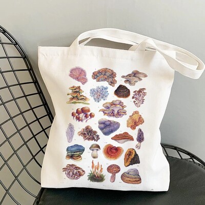 Torbe za rame s printom gljiva Studentska ručna torba Ženska torba za kupnju velikog kapaciteta Harajuku torbica za pohranu torba za djevojčice