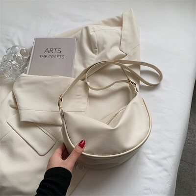 Nove modne ženske torbice na rame Hobos Sac od meke kože za žene, široke Feamel Half Moon torbice i ručne torbice