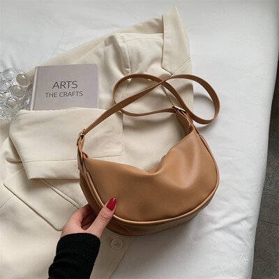 Nove modne ženske torbice na rame Hobos Sac od meke kože za žene, široke Feamel Half Moon torbice i ručne torbice