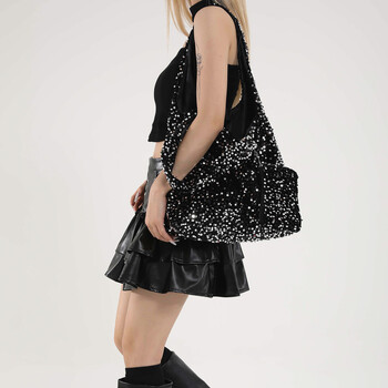 Τσάντα Slouchy Shoulder Bag για Γυναικεία Sequin Hobo Τσάντα μασχάλης για τη δουλειά Ταξιδιωτικές αγορές