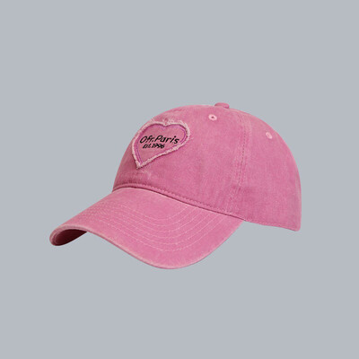 Șapcă retro din bumbac spălat, cu litere brodate, șapcă de baseball pentru femei, șapcă ocazională de protecție solară, pălărie hip hop pentru tată, șapci cu inimă de dragoste roz Y2K