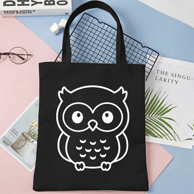 Genți de mână de umăr pentru femei cu imprimeu grafic bufniță Geantă de cumpărături de capacitate mare pentru fete și adolescenți Geantă tote din pânză Genți pliabile reutilizabile