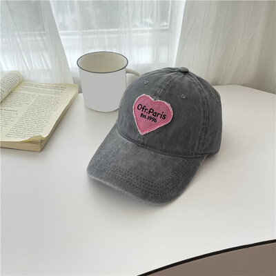 Y2K Girls Pink Love Izvezena bejzbol kapa Kapa sa šiljkom Vanjska zaštita od sunca Šešir za sunčanje Ležerni sport Trčanje Biciklizam Kapa s šiltom