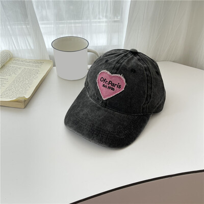 Y2K Girls Pink Love Izvezena bejzbol kapa Kapa sa šiljkom Vanjska zaštita od sunca Šešir za sunčanje Ležerni sport Trčanje Biciklizam Kapa s šiltom