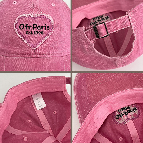 Y2K Girls Pink Love Izvezena bejzbol kapa Kapa sa šiljkom Vanjska zaštita od sunca Šešir za sunčanje Ležerni sport Trčanje Biciklizam Kapa s šiltom