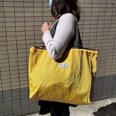 Geantă de cumpărături reutilizabilă Geantă ecologică de mare capacitate Genți de mână din nailon de culoare solidă Husă de depozitare pentru umăr, pliabilă, impermeabilă