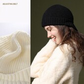 Pălărie tricotată caldă, rezistentă la vânt, la modă, Șapcă cu vârf scurtă, rezistentă la frig, pentru toamnă și iarnă.