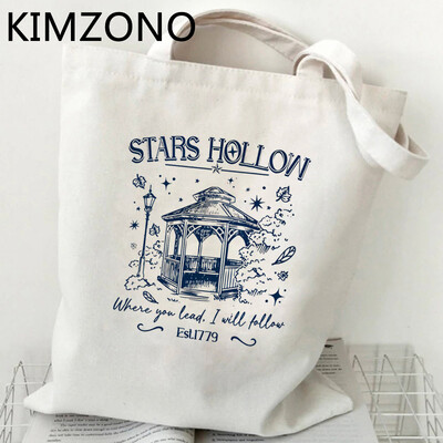 Gilmore Girls iepirkumu maisiņš kokvilnas atkārtoti lietojams pircēju audekls iepirkumu maisiņš bolsa compra tote ecobag tīkls sacolas