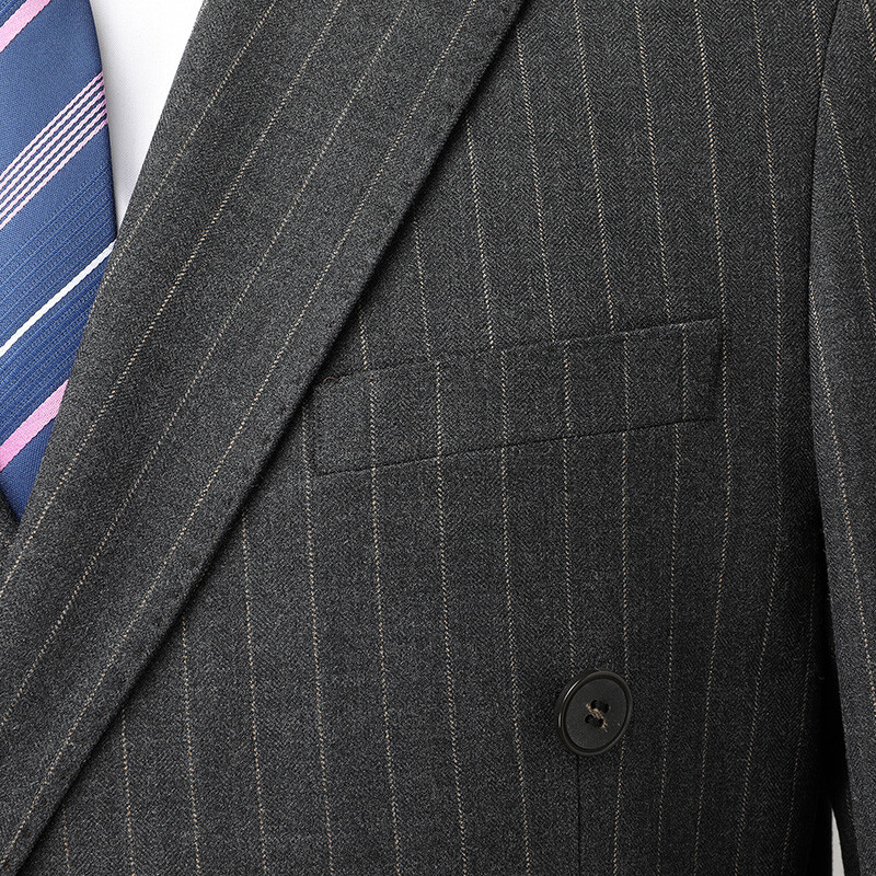 2024 Noi afaceri pentru bărbați (costum + pantaloni) Modă și frumusețe Tendință cu dungi Casual Boutique Dublu piese Set din două piese M-6XL