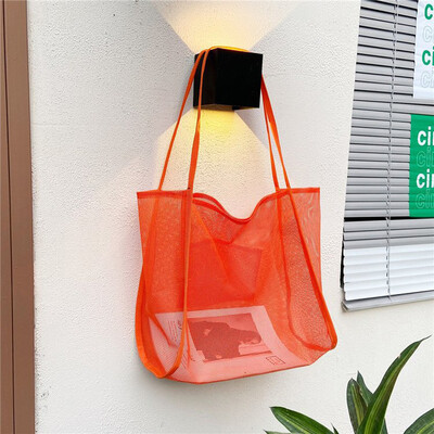 Geantă de umăr de călătorie cu plasă de plajă pentru femei Genți de umăr de mare capacitate pentru ținerea jucăriilor Bacănie Picnic Geantă de mână pentru doamne Geanta de cumpărături