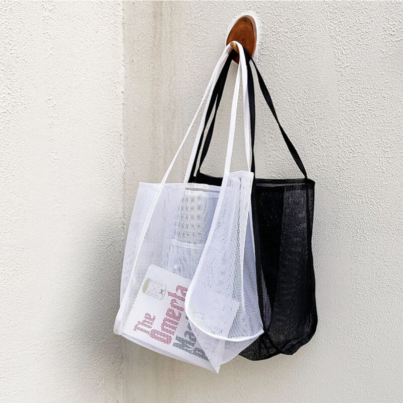 Geantă de umăr de călătorie cu plasă de plajă pentru femei Genți de umăr de mare capacitate pentru ținerea jucăriilor Bacănie Picnic Geantă de mână pentru doamne Geanta de cumpărături