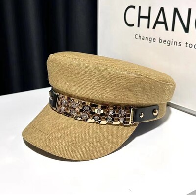 Nova ženska beretka s lancem od kamenčića Retro modna mala mirisna slikarska kapa za djevojčice temperamentni osmokutni šešir za raznose