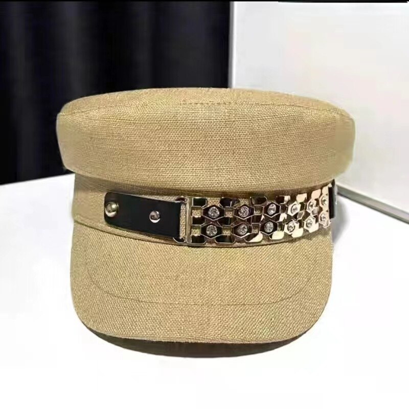 Nova ženska beretka s lancem od kamenčića Retro modna mala mirisna slikarska kapa za djevojčice temperamentni osmokutni šešir za raznose