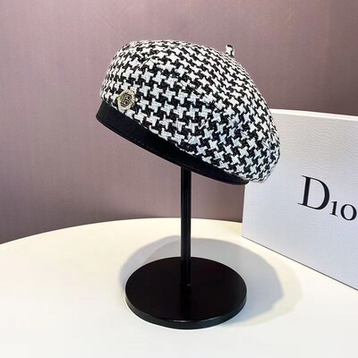 Pălărie de damă Beretă 2023 Noua modă cu picioare de găină Femeie Britanică Retro octogonală Pălărie de pictor Pălărie de toamnă Kepi pentru femei