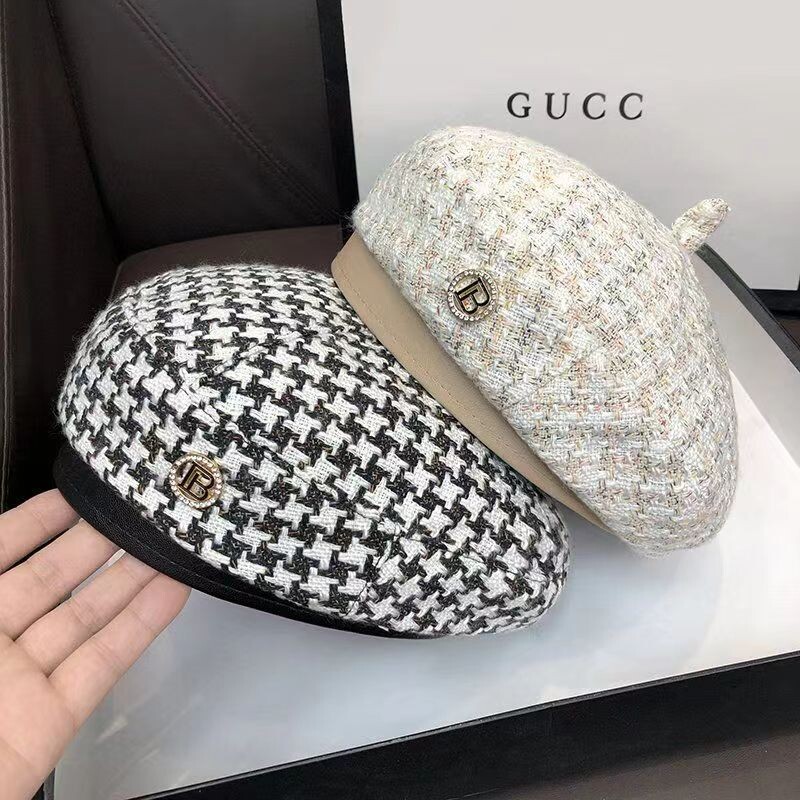 Pălărie de damă Beretă 2023 Noua modă cu picioare de găină Femeie Britanică Retro octogonală Pălărie de pictor Pălărie de toamnă Kepi pentru femei