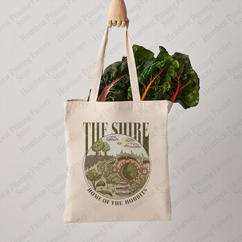 The Shire Pattern Tote Bag Платнени чанти за през рамо за пътуване Ежедневно пътуване Дамска пазарска чанта за многократна употреба Най-добър подарък за любителите на движението