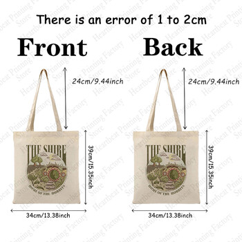 The Shire Pattern Tote Bag Платнени чанти за през рамо за пътуване Ежедневно пътуване Дамска пазарска чанта за многократна употреба Най-добър подарък за любителите на движението