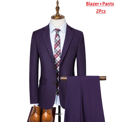 S-8XL Muška odijela (jakna + prsluk + hlače) Visokokvalitetni butik jednobojni casual poslovni uredski set od tri i dva dijela