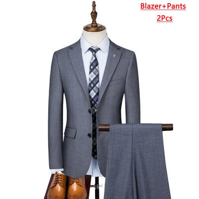 S-8XL Muška odijela (jakna + prsluk + hlače) Visokokvalitetni butik jednobojni casual poslovni uredski set od tri i dva dijela