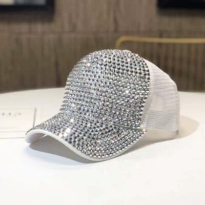 Sieviešu radžota Rhinestone beisbola cepure, regulējama dzirkstoša Bling sauļošanās cepure