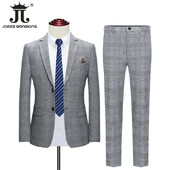 ( Blazer + hlače ) Boutique klasično karirano muško službeno poslovno odijelo vrhunske marke, komplet od 2 komada, vjenčanica za mladoženju, odijelo za pozornicu