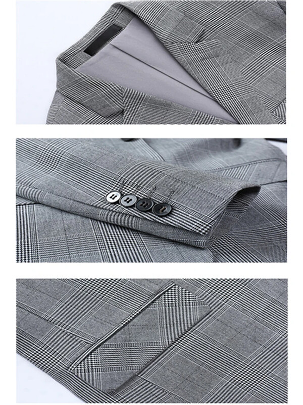 ( Blazer + hlače ) Boutique klasično karirano muško službeno poslovno odijelo vrhunske marke, komplet od 2 komada, vjenčanica za mladoženju, odijelo za pozornicu