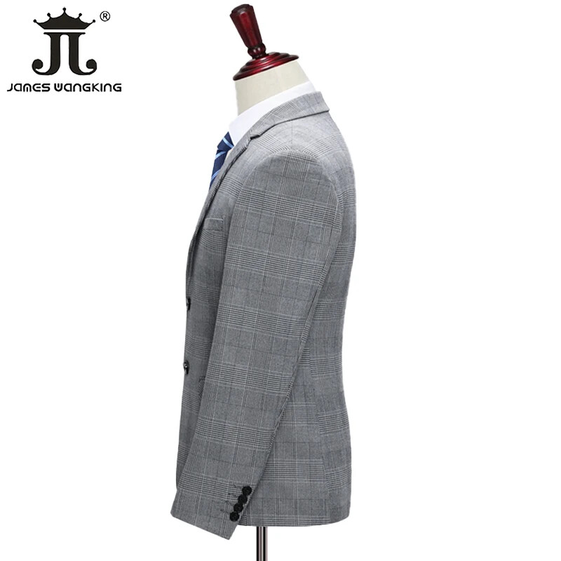 ( Blazer + hlače ) Boutique klasično karirano muško službeno poslovno odijelo vrhunske marke, komplet od 2 komada, vjenčanica za mladoženju, odijelo za pozornicu