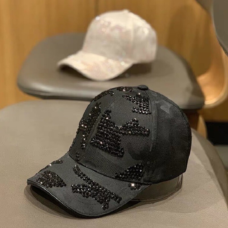 Ljetna ženska bejzbol kapa s podesivim šeširom od kamenčića