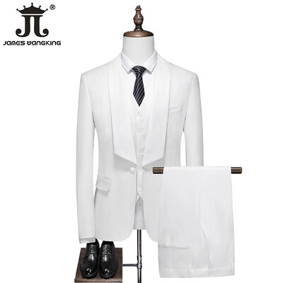 (Jachetă+Vest+Pantaloni) Costum nou Costume bărbați Bal/Petrecere Tuxedo Mire Rochie de mireasă Moda Coreeană Slim 3 piese