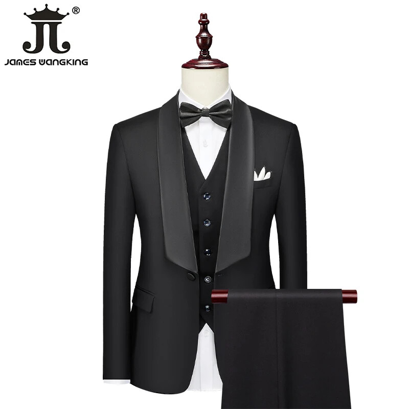 (Jachetă+Vest+Pantaloni) Costum nou Costume bărbați Bal/Petrecere Tuxedo Mire Rochie de mireasă Moda Coreeană Slim 3 piese