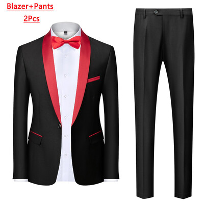 M-6XL pentru bărbați ocazional de afaceri au costum pentru fumat High End Brand Boutique Fashion Blazer Vest Pantaloni Mire rochie de mireasă Costum de petrecere