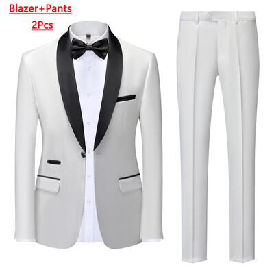M-6XL pentru bărbați ocazional de afaceri au costum pentru fumat High End Brand Boutique Fashion Blazer Vest Pantaloni Mire rochie de mireasă Costum de petrecere
