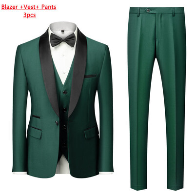 M-6XL pentru bărbați ocazional de afaceri au costum pentru fumat High End Brand Boutique Fashion Blazer Vest Pantaloni Mire rochie de mireasă Costum de petrecere