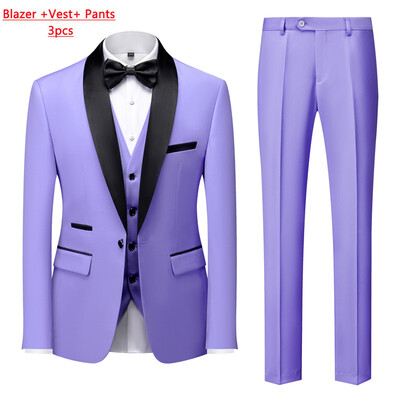 M-6XL pentru bărbați ocazional de afaceri au costum pentru fumat High End Brand Boutique Fashion Blazer Vest Pantaloni Mire rochie de mireasă Costum de petrecere