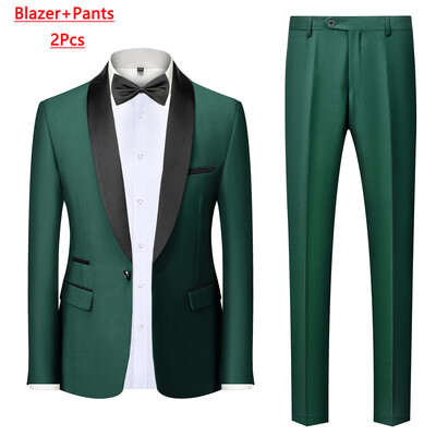 M-6XL pentru bărbați ocazional de afaceri au costum pentru fumat High End Brand Boutique Fashion Blazer Vest Pantaloni Mire rochie de mireasă Costum de petrecere