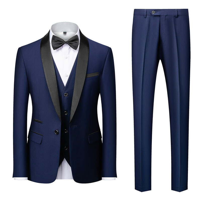 M-6XL pentru bărbați ocazional de afaceri au costum pentru fumat High End Brand Boutique Fashion Blazer Vest Pantaloni Mire rochie de mireasă Costum de petrecere