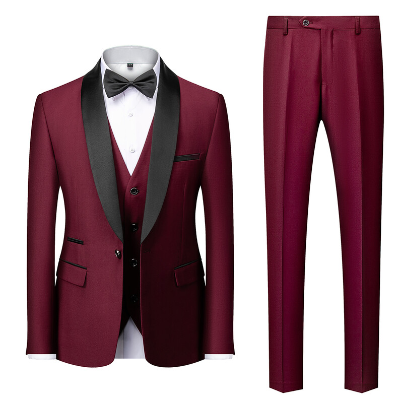 M-6XL pentru bărbați ocazional de afaceri au costum pentru fumat High End Brand Boutique Fashion Blazer Vest Pantaloni Mire rochie de mireasă Costum de petrecere