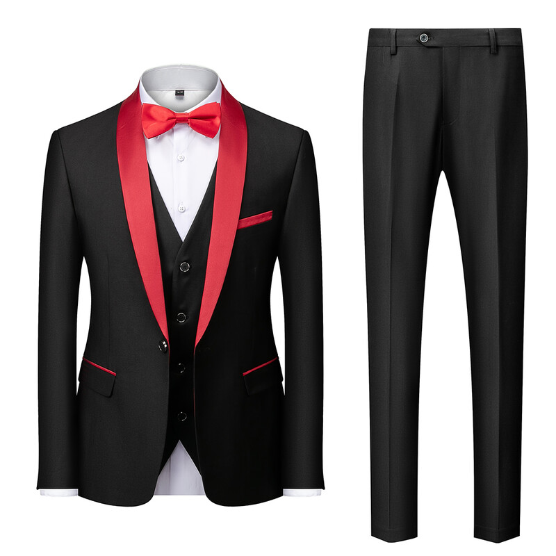 M-6XL pentru bărbați ocazional de afaceri au costum pentru fumat High End Brand Boutique Fashion Blazer Vest Pantaloni Mire rochie de mireasă Costum de petrecere