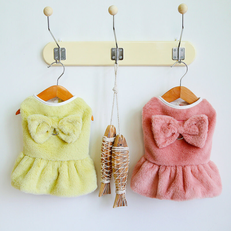 Haine pentru animale de companie toamnă și iarnă, produse noi, fustă din bumbac, culoare uni, drăguț câine Teddy Pomeranian Bichon 24 fusta de tracțiune în stare de ebrietate