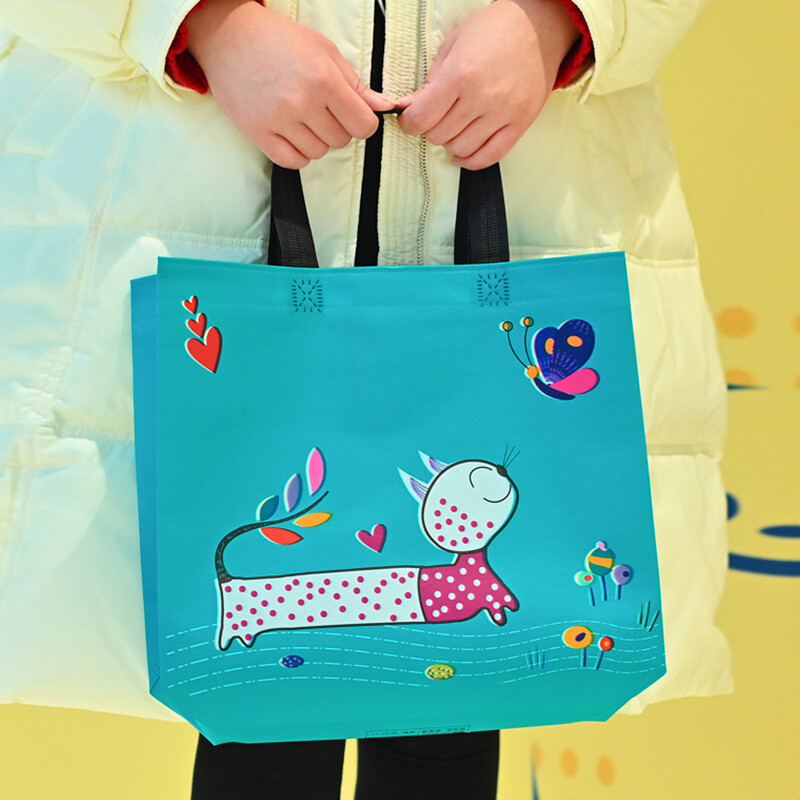 Butterfly Cats Eco Shopping Bag Сгъваема чанта за храна за вкъщи Пазарска чанта за многократна употреба с нетъкано филмово покритие Пътни сгъваеми чанти за хранителни стоки