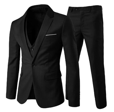 Costume elegante pentru barbati nunta 3 piese 2 set jachete vesta pantaloni sacouri de lux tinuta mire clasic complet 2024 costum formal