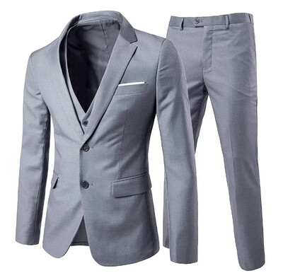 Costume elegante pentru barbati nunta 3 piese 2 set jachete vesta pantaloni sacouri de lux tinuta mire clasic complet 2024 costum formal